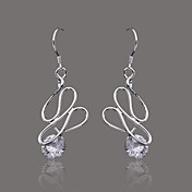 Gorgeous Silver Plate Crystal Shape Earring