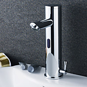 contemporanea in ottone lavandino rubinetto del bagno con sensore automatico (calda e fredda) - finitura cromata