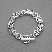 Beautiful Silver Plated Circle On Circle Unisex Bracelet