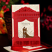 Elegant White Wedding Invitation With Lovely Heart - Set Of 50