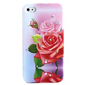 rosas padrão caso ultrafino difícil para iphone 4 e 4S