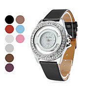 Women's Crystal Style PU Leather Analog Quartz Wrist Watch (Assorted Colors)