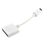 micro-usb male naar appel 30pin vrouwelijke kabel voor iPhone iPad Samsung Galaxy i9100 i9300 i9250 (wit)