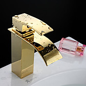Brass Waterfall Bathroom Sink Faucet(Ti-PVD Finish)
