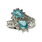 dobbelt hjerter cubic zirconia ring (flere farver)