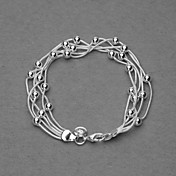 Amazing Silver Plated Five Chain And Beads Women's Bracelet