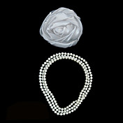 liga lindo com strass / set bijuterias de pérolas (colar / headress flor)