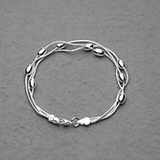 Fashion Silver Plated Three Chain And Big Beads Women's Bracelet