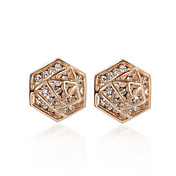 Banhados a ouro 18k charmosos brincos forma clara strass