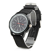 unisex utendørs sports stil stoff analog kvarts armbåndsur med kompass (svart)