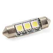 36mm 3x5050 SMD 1W 60lm blanco bombilla de luz LED para lámparas de coche (12V DC)