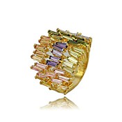 18k forgyldt & lux farverige cubic zirconia ladie s mode ring
