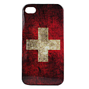 Vintage-Stil Schweizer Fahnen Muster Hartschalenetui für iPhone 4 und 4S