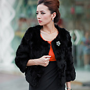 3/4 Sleeve Party/Evening Rabbit Fur Jacket (More Colors)