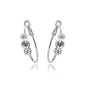 Charming Platinum Plated Crystal Round Hoop Earrings(More Colors)