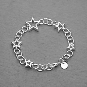 Beautiful Silver Plated Five Star Women's Bracelet