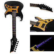 Derulo - Ambilight LED eingelegten Bund-Marker E-Gitarre mit Tasche / Gurt / Picks / Kabel / Whammy Bar / Batterie