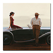 Printed People Car Canvas Art with Stretched Frame