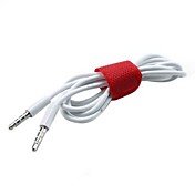 3.5mm male naar male audiokabel met kabelbinder (wit, 100cm lengte)