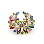 Elegant Alloy With Multi-color Rhinestones Brooch