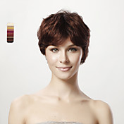 sem tampa 100% cabelo humano peruca peruca de cabelo curto reta 5 cores para escolher