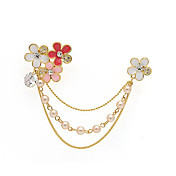 Gorgeous Alloy With Rhinestones / Pearls Flower Brooch