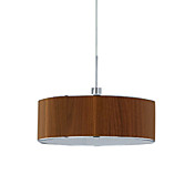 60W 1 - Luz de Luz Colgante Contemporáneo, con pantalla de tela en el caso Brown