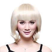Capless Short Top Grade Synthetic Japanese Kanekalon Cute Curly Wig Full Bang
