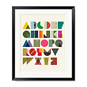 Typograph & Symbols Abstract Twenty Six English Letters Framed Print