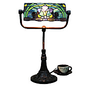 Tiffany glas bordlamper med lilla lilje mønster skygge