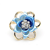 Gorgeous Blue Alloy With Rhinestones Flower Brooch