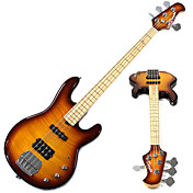 Derulo - (Ambilight) LED-Intarsien Fred Marker E-Bass mit Gig Bag / Gurt / Picks / Kabel