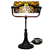 Tiffany Glass Table Lights with Shade in Roses Pattern