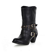 Leatherette Chunky Heel Ankle Boots Party / Evening Shoes With Buckle / Rivet (More Colors)