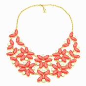 Fasion Alloy With Lovely Resin Flowers Women's Necklace (More Colors)