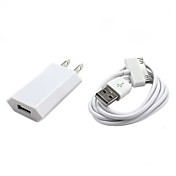 Oplader voor iPhone/iPod met 100cm lange USB-kabel (100~240V , Amerikaanse stekker)