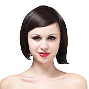 mono top di alta qualità umana capelli corti castani onda parrucca dei capelli