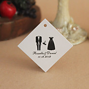 Personalized Rhombus Favor Tag - Happy Wedding (Set of 30)