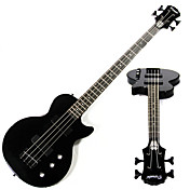 Derulo - (standardbass) Mahagoni schwarz E-Bass mit Gig Bag / Gurt / Picks / Kabel