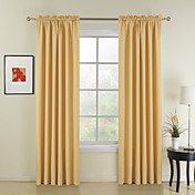 (Two Panels) Classic Yellow Solid Thermal Curtains