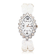 Movimiento de cuarzo forma oval con el reloj pulsera de cristal