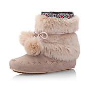 Simple Suede Flat Heel Boots With Fur Party/Evening Shoes
