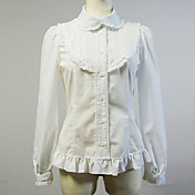 Met lange mouwen Pure Color Cotton Country Lolita Blouse