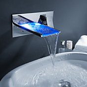 Sprinkle® by Lightinthebox - Color Changing LED Waterfall Bathroom Sink Faucet (Wall Mount)