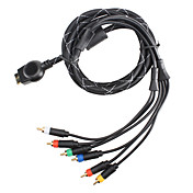Gold Plated Afgeschermde video en audio AV Component Kabel voor PS3 (160cm)