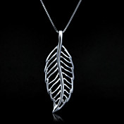 Fine smykker Simply Hollow Leaf Sterling Sølv halskjede
