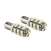 BA9S 1.5W 25x3528 SMD White Light LED Bulb for Car Dashboard/Trunk Lamps (2-Pack, DC 12V)