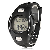 hombres de goma reloj digital de pulsera automático con función de la frecuencia cardíaca (negro)