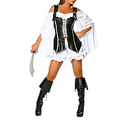 Womens Black Pirate Cosplay Kit Sexy Costumi di Halloween Fancy