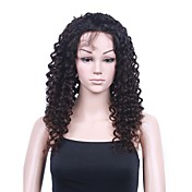 Mono Top With Stretch Lace At Back Indian Remy Hair 22 Inch Regular Curly Fully Hand-tied Wigs